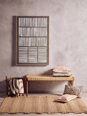 Nuvia Elora Natural And Green Rectangular Cushion