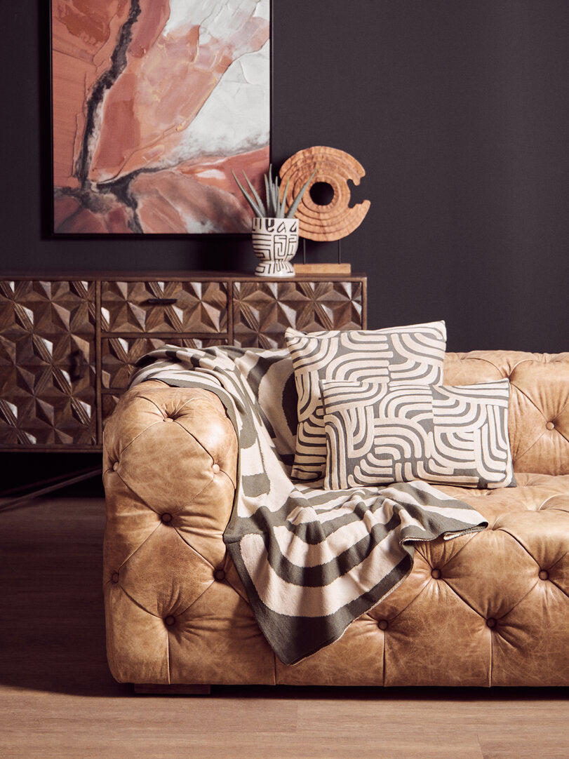 Nuvia Elora Natural And Green Throw