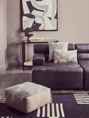 Nuvia Elora Natural And Grey Square Cushion