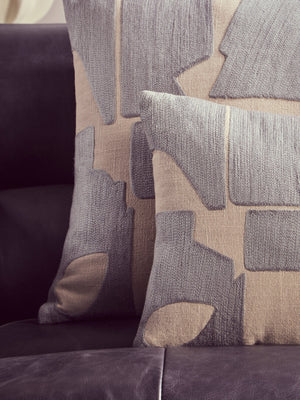 Nuvia Elora Natural And Grey Square Cushion