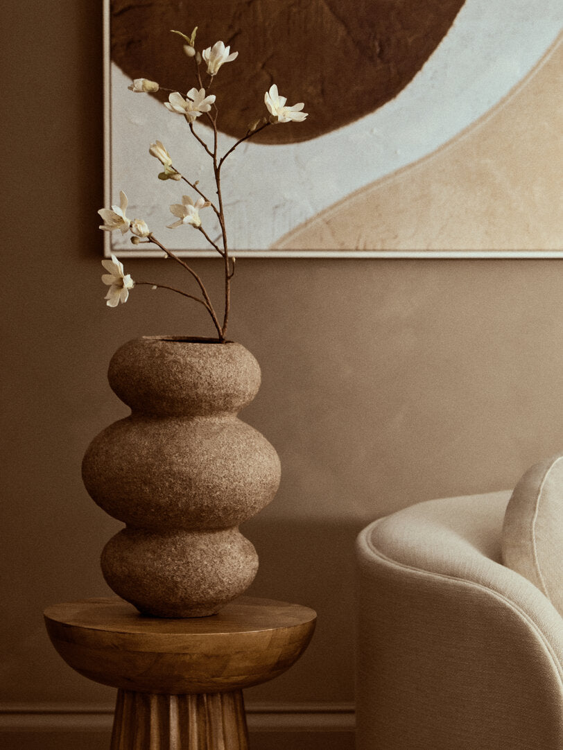 Avara Cotton Mache And Coco Shell Bubble Vase