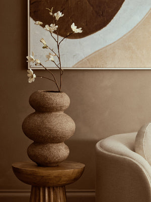 Avara Cotton Mache And Coco Shell Bubble Vase