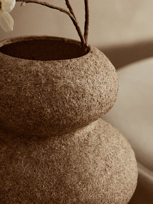 Avara Cotton Mache And Coco Shell Bubble Vase