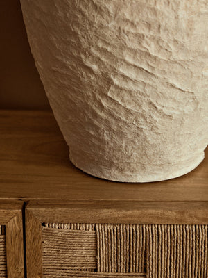 Avara Cotton Mache Large Vase With Decorative Handles