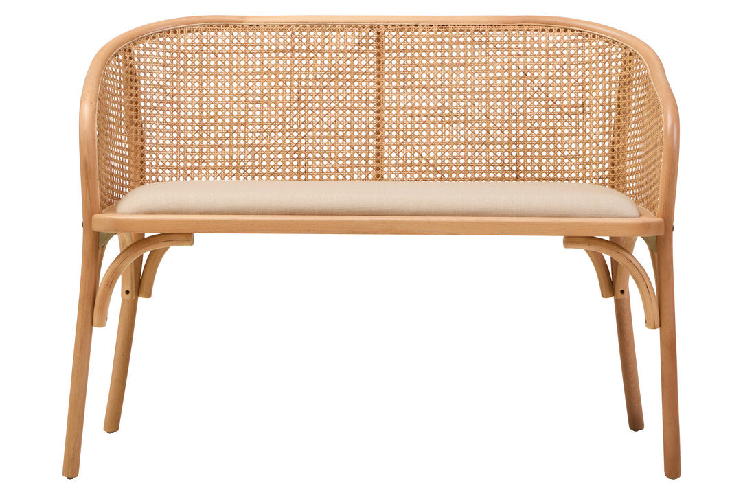 Tambo Cane Bench with Natural Beech Wood Frame