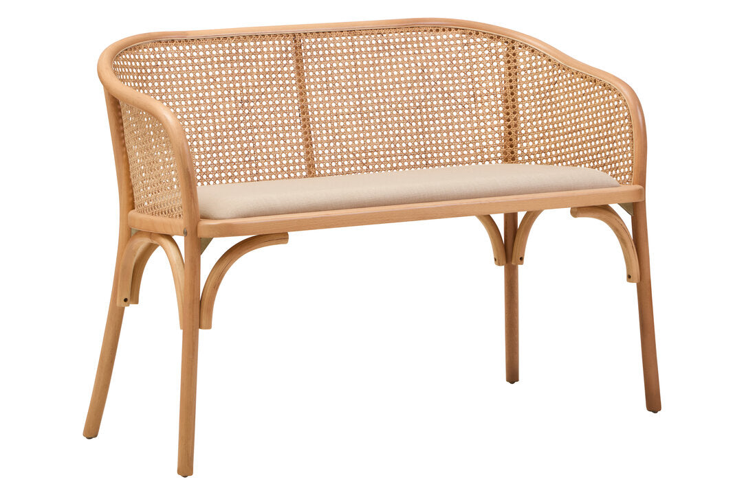 Tambo Cane Bench with Natural Beech Wood Frame