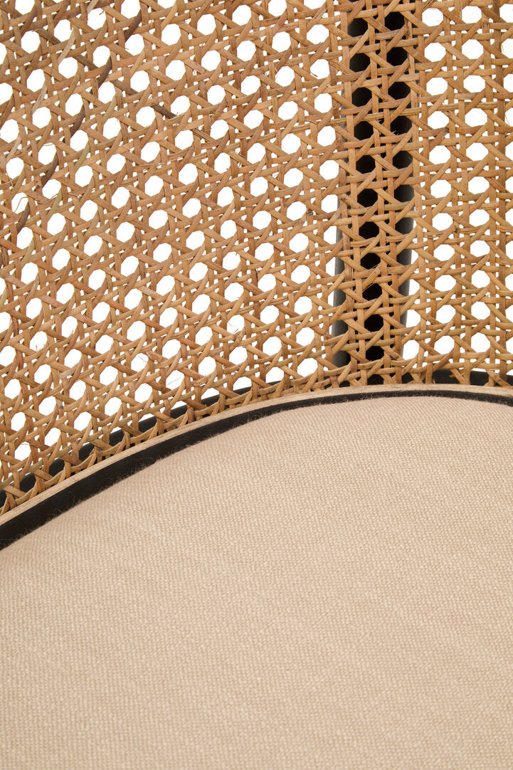 Tambo Natural Cane Bench with Black Beech Wood Frame