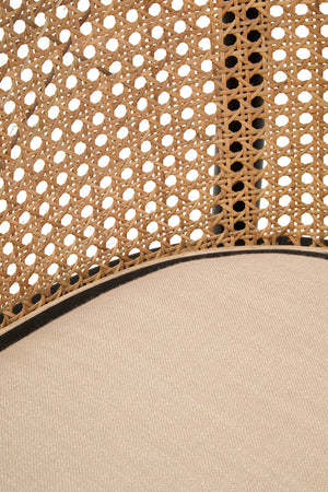 Tambo Natural Cane Bench with Black Beech Wood Frame