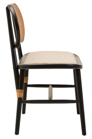 Tambo Natural Cane Bench with Black Elm Wood Frame