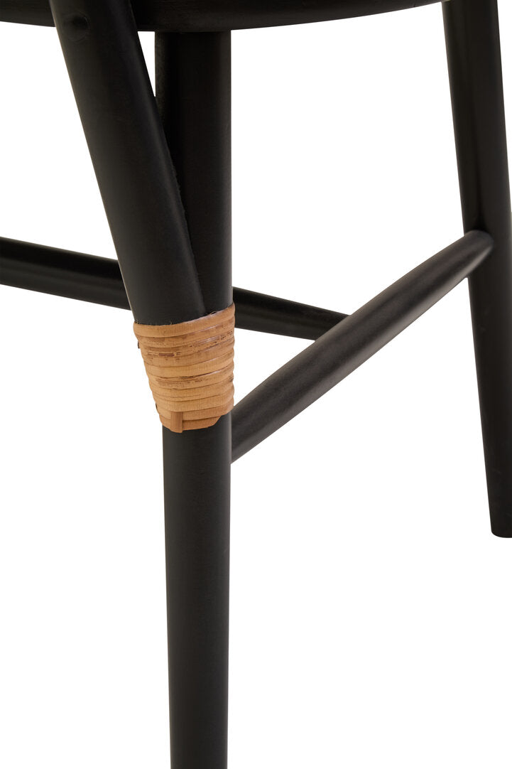 Tambo Natural Cane Bench with Black Elm Wood Frame