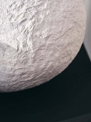 Avara Cotton Mache Large Round White Vase