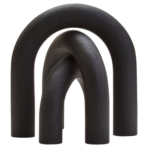 Silva Black Wood Arch Sculpture Ornament