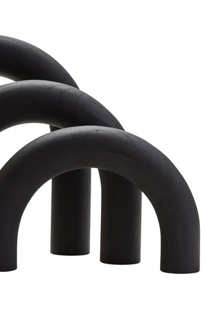 Silva Black Wood Arch Sculpture Ornament