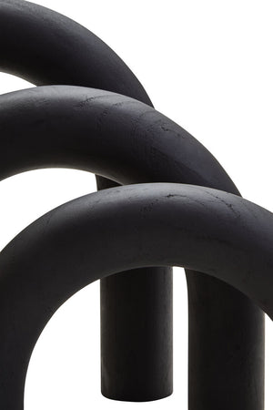 Silva Black Wood Arch Sculpture Ornament
