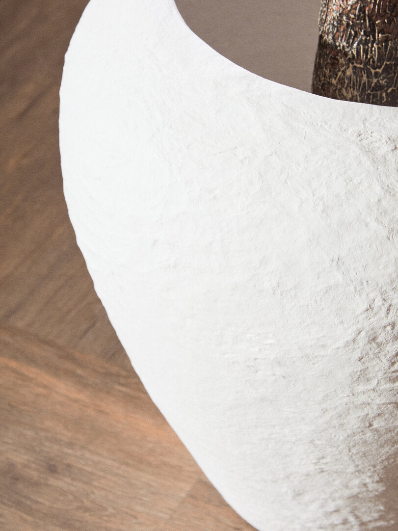 Avara Cotton Mache Large White Planter