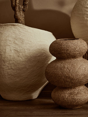 Avara Cotton Mache And Coco Shell Bubble Vase