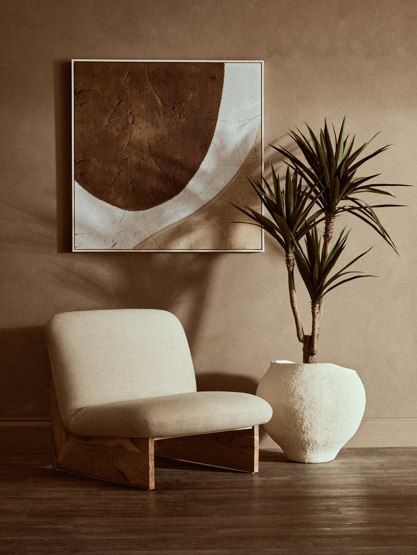 Avara Cotton Mache Large Beige Planter