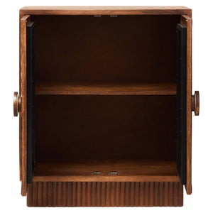 Tara Two Door Carved Mango Wood Cabinet