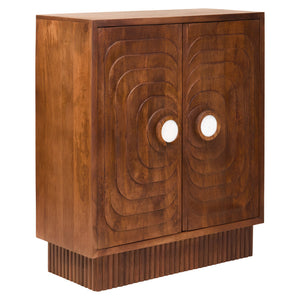 Tara Two Door Carved Mango Wood Cabinet