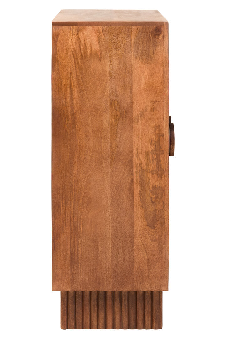 Tara Two Door Carved Mango Wood Cabinet