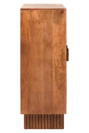 Tara Two Door Carved Mango Wood Cabinet