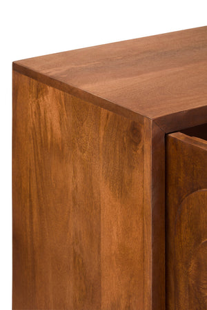 Tara Two Door Carved Mango Wood Cabinet