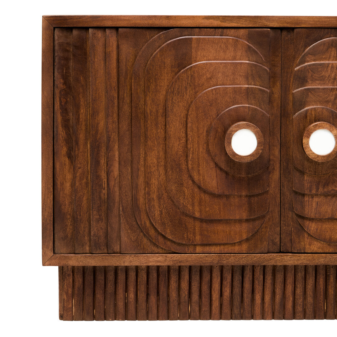 Tara Two Door Carved Mango Wood Sideboard