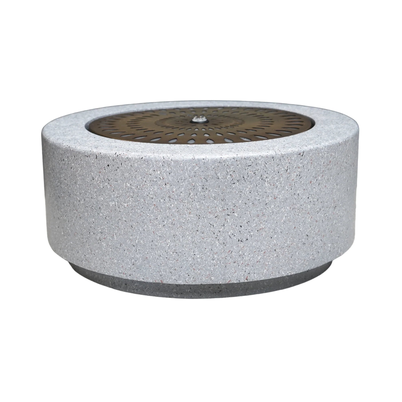 Solis Large Water Feature with Light Display in Terrazzo & Brass