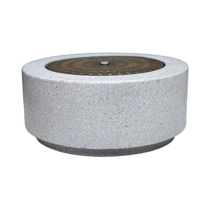Solis Large Water Feature with Light Display in Terrazzo & Brass