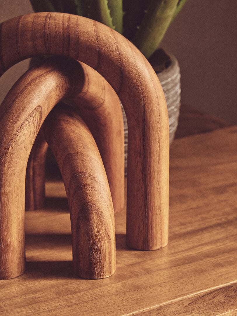Silva Natural Wood Arch Sculpture Ornament