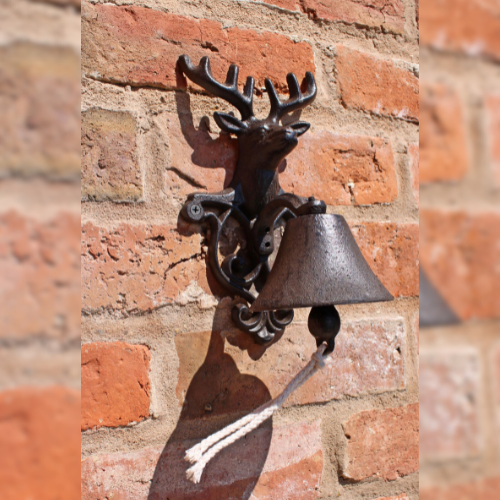 Rustic Cast Iron Stag Wall Bell