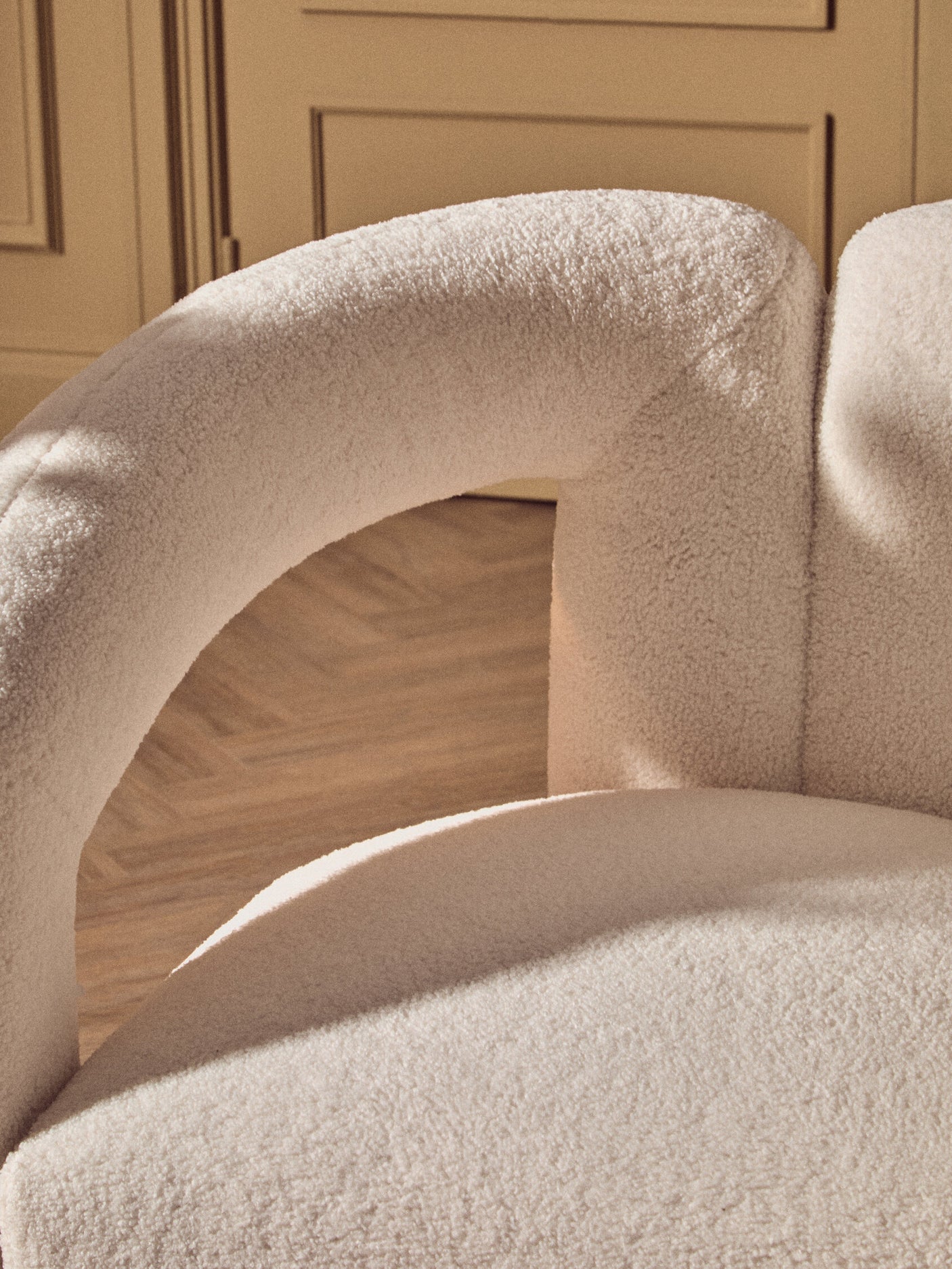 Diana Ivory Boucle Statement Chair