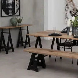 Charlbury Industrial Pine Wood & Iron Console Table