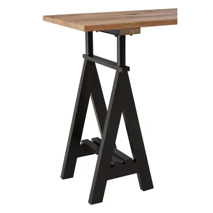 Charlbury Industrial Pine Wood & Iron Console Table