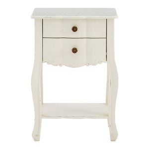Vienne 2 Drawer White Bedside Cabinet