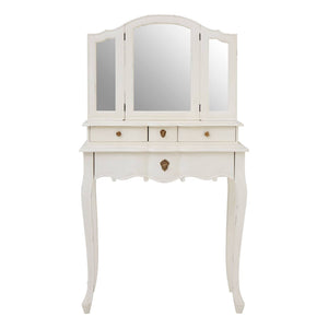 Vienne White Dressing Table With Mirror