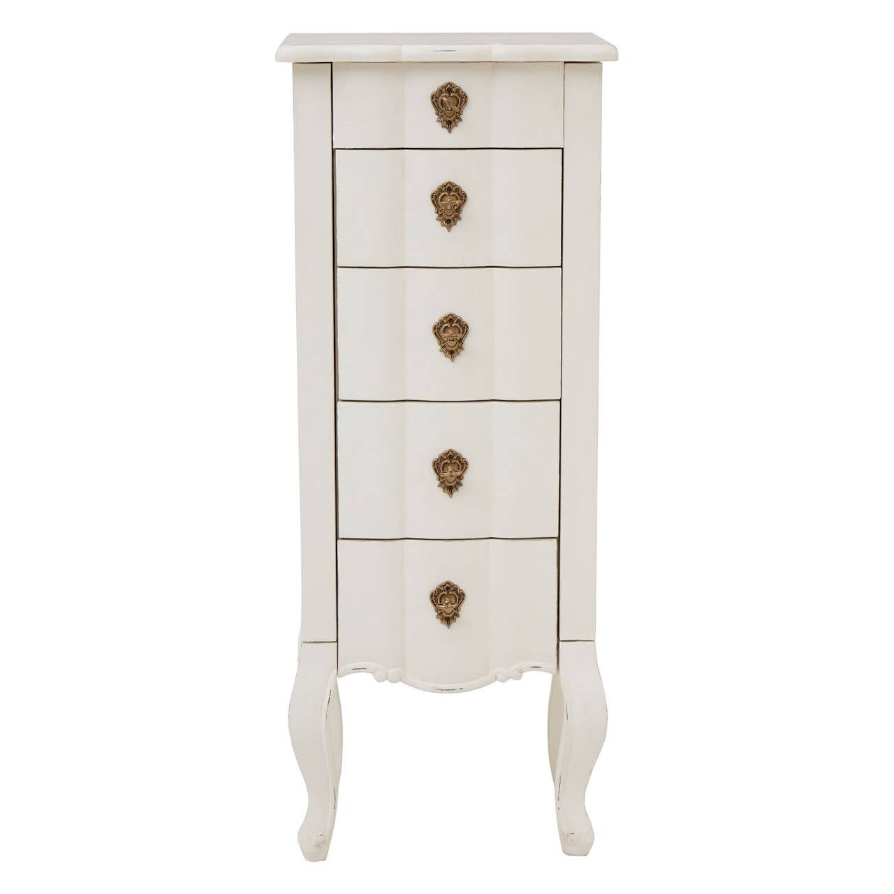 Vienne 5 Drawer Small White Chest With Jewellery Storage