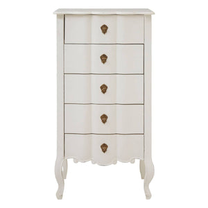 Vienne 5 Drawer White Chest