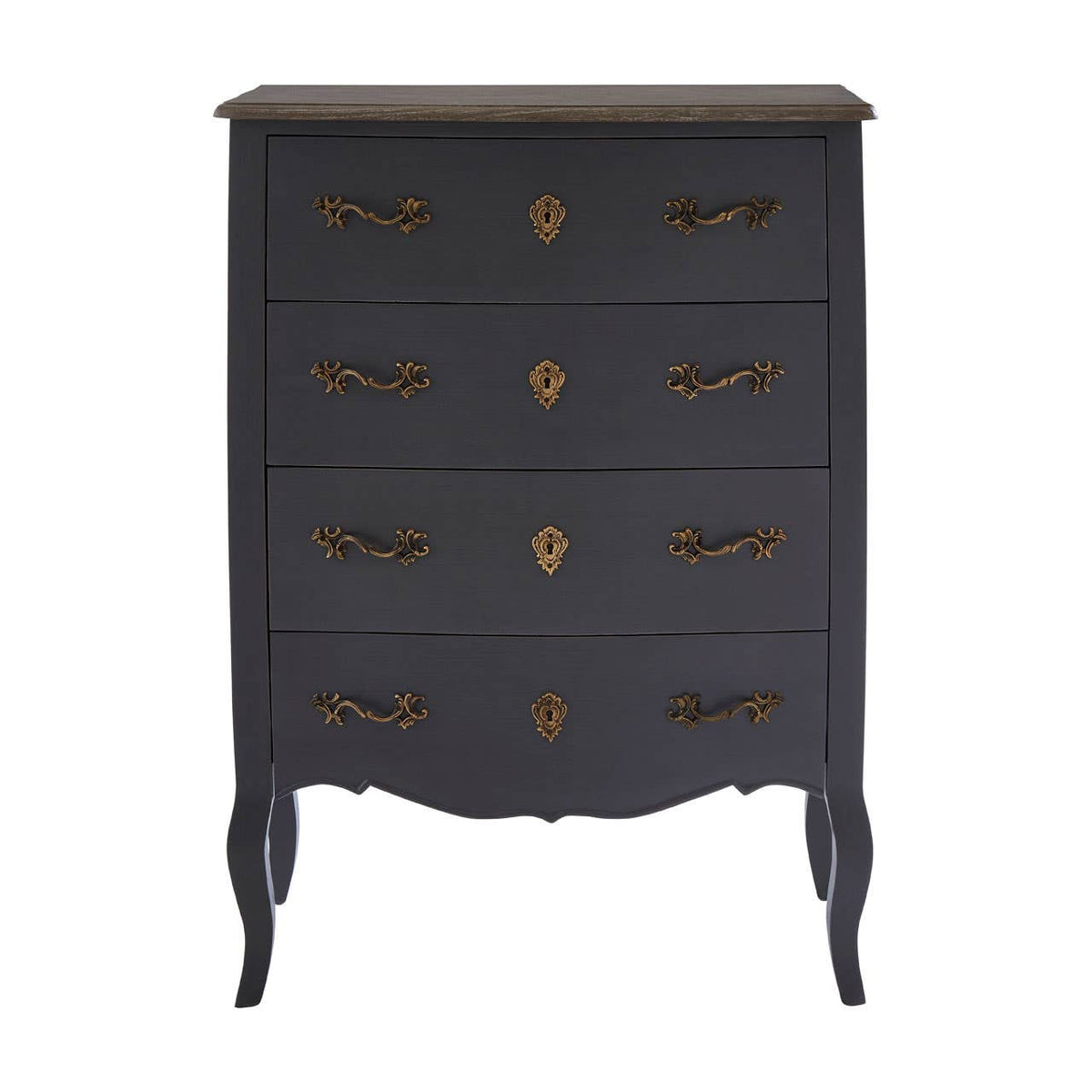 Vienne 4 Drawer Dark Grey Chest of Drawers | Green & Gable