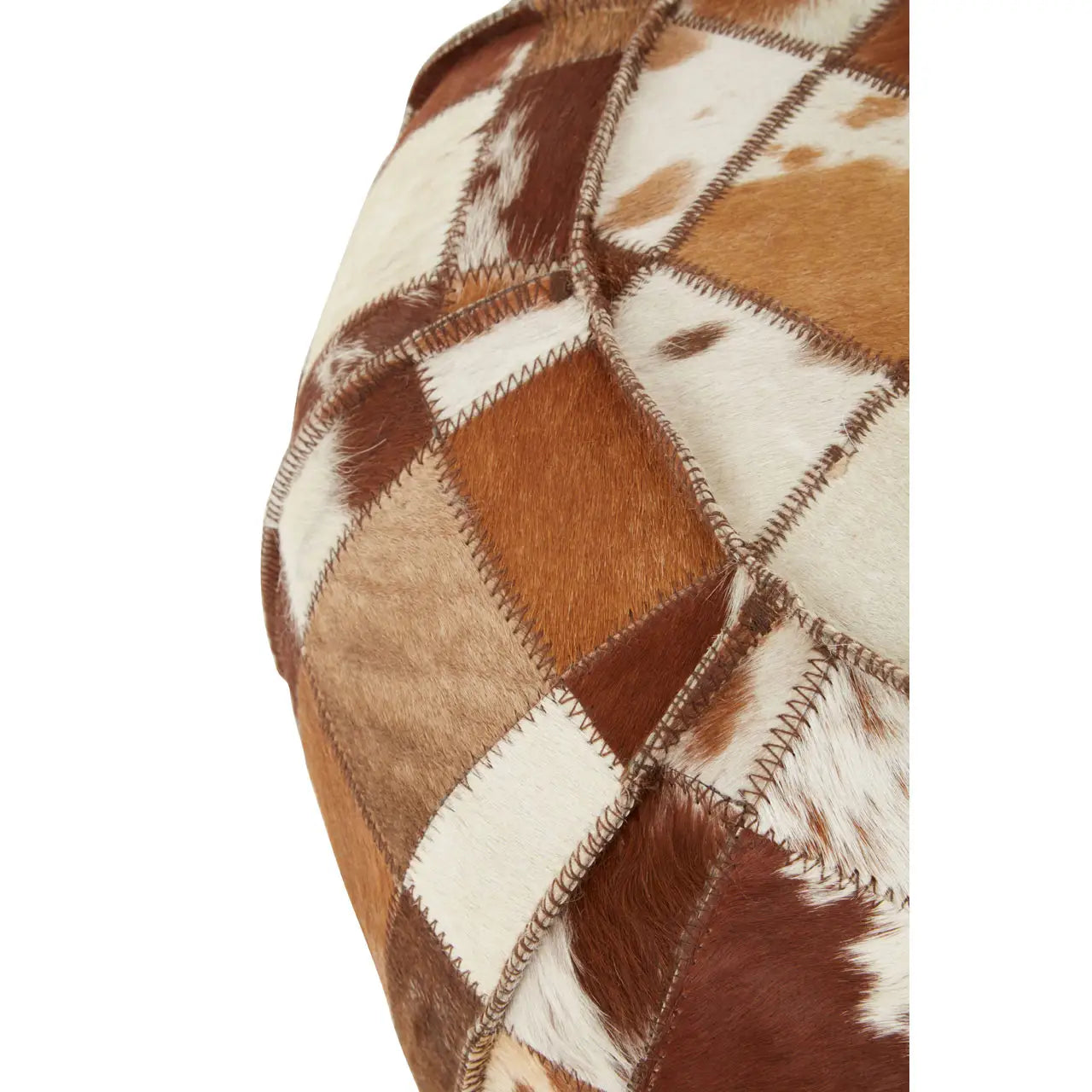 Forge Patchwork Leather Pouffe