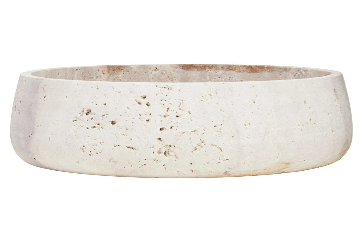 Tivoli Travertine Round Wide Rim Bowl, alternative view.
