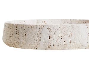 Tivoli Travertine Round Wide Rim Bowl, shown from another angle.