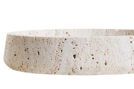 Tivoli Travertine Round Wide Rim Bowl, shown from another angle.