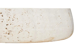 Tivoli Travertine Round Wide Rim Bowl, shown from another angle.