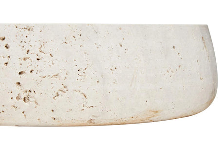 Tivoli Travertine Round Wide Rim Bowl, shown from another angle.