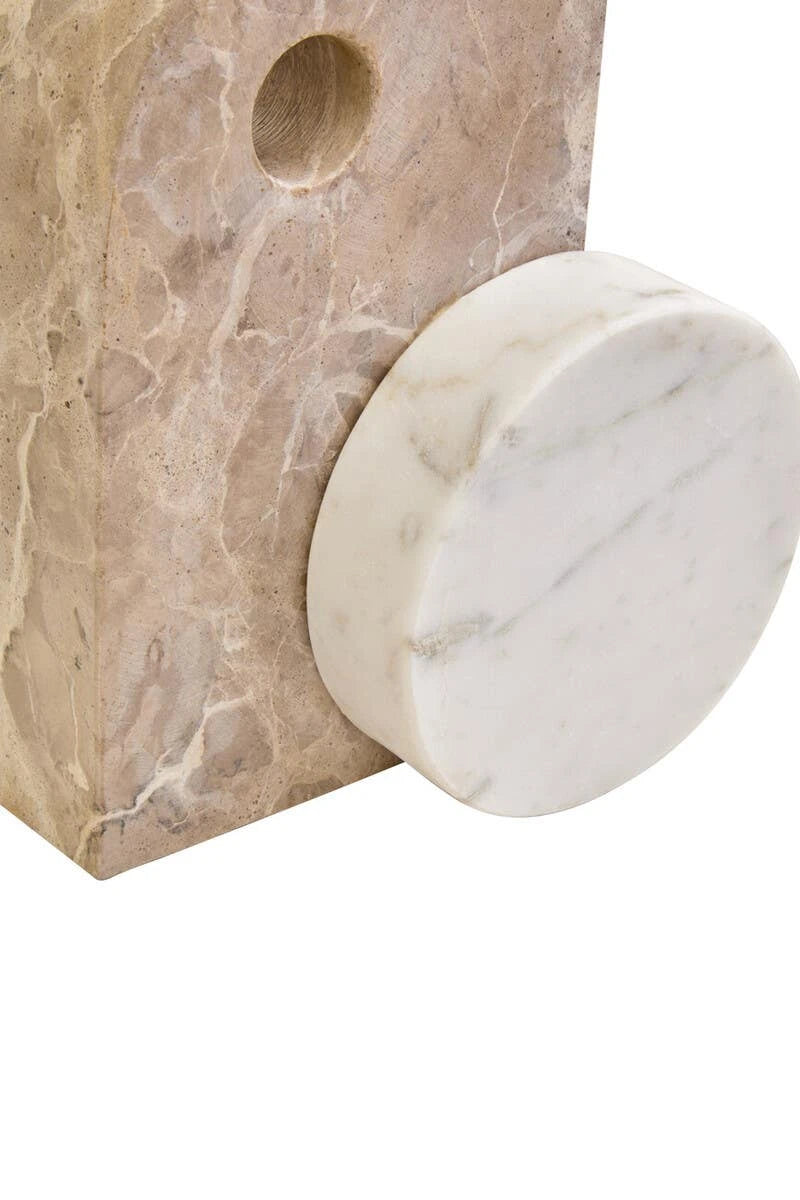 Ossa Chocolate and White Marble Abstract Sculpture, alternative view.