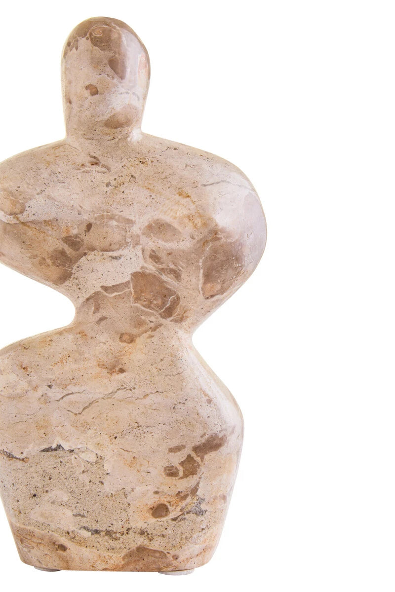 Ossa Chocolate Marble Curved Sculpture, detail of the marble surface.