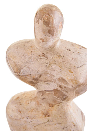 Ossa Chocolate Marble Curved Sculpture, shown from another angle.
