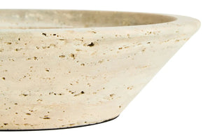 Tivoli Travertine Round Tapered Bowl, shown from another angle.