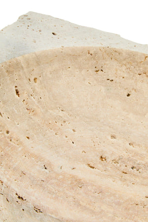 Tivoli Travertine Rough Edge Square Bowl, shown from another angle.
